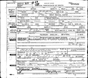 Arthur Merritt Death Certificate